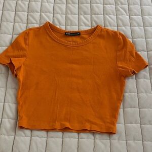 Zara Vibrant Orange Crop Top